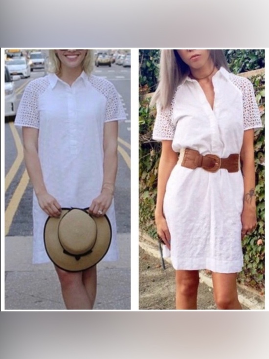 J. Crew Dresses & Skirts - J. Crew White Eyelet Lace Relaxed Fit Cotton Shirt Dress Size 4